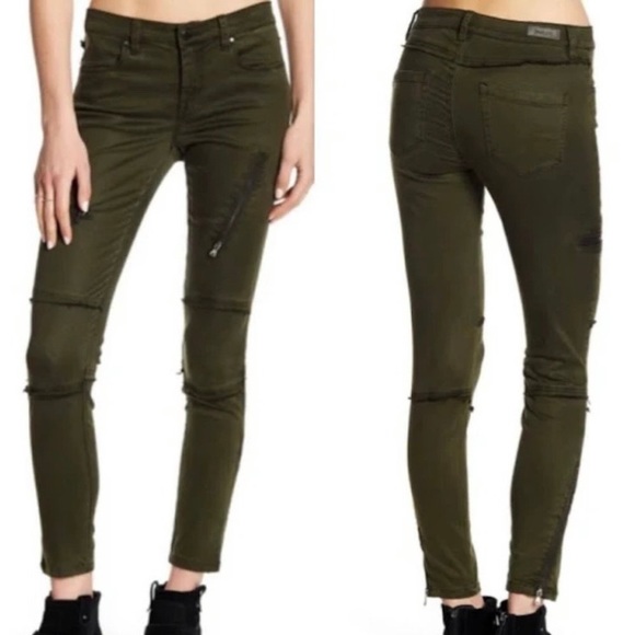 Blank NYC olive green zipper jeans, size 26 - Picture 1 of 3